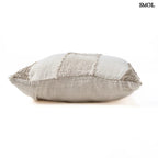 Len díszpárnahuzat – 50x50, fehér - natúr | LINEN THREADS - SMOL