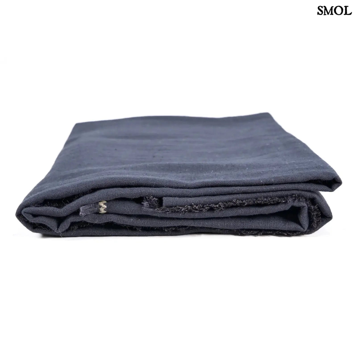 Lenvászon asztalterítő – fekete/natúr, 150x300 | TUSCANY | SMOL - összehajtva, oldalról