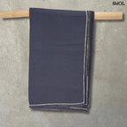 Lenvászon asztalterítő – fekete/natúr, 150x300 | TUSCANY | SMOL - rúdon