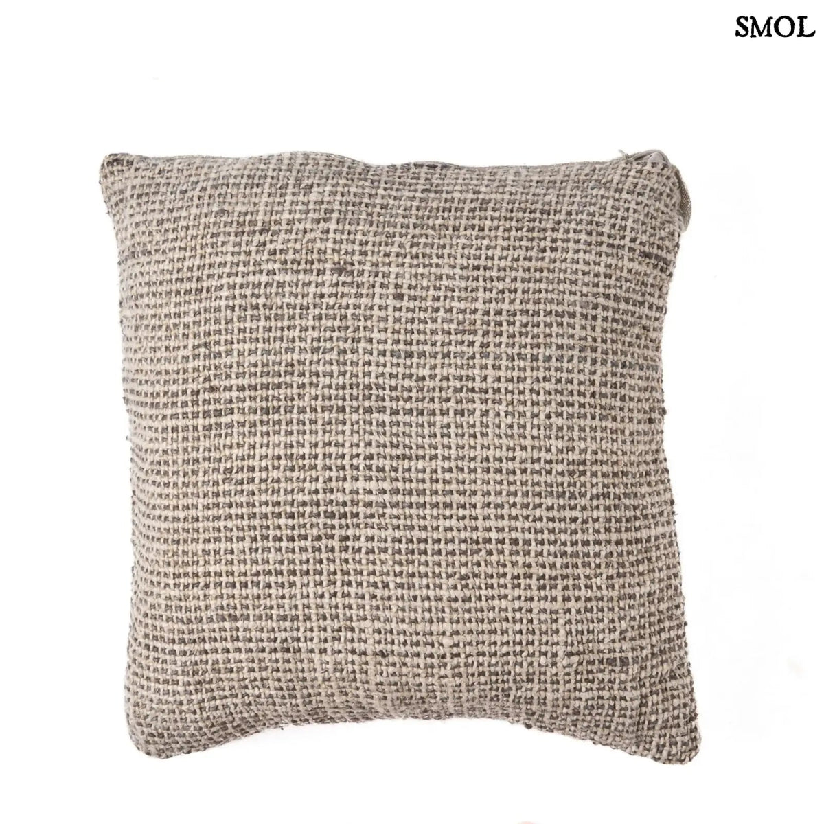 Lenvászon díszpárnahuzat – natúr-fekete | LINEN GRAIN | SMOL - fehér háttérrel