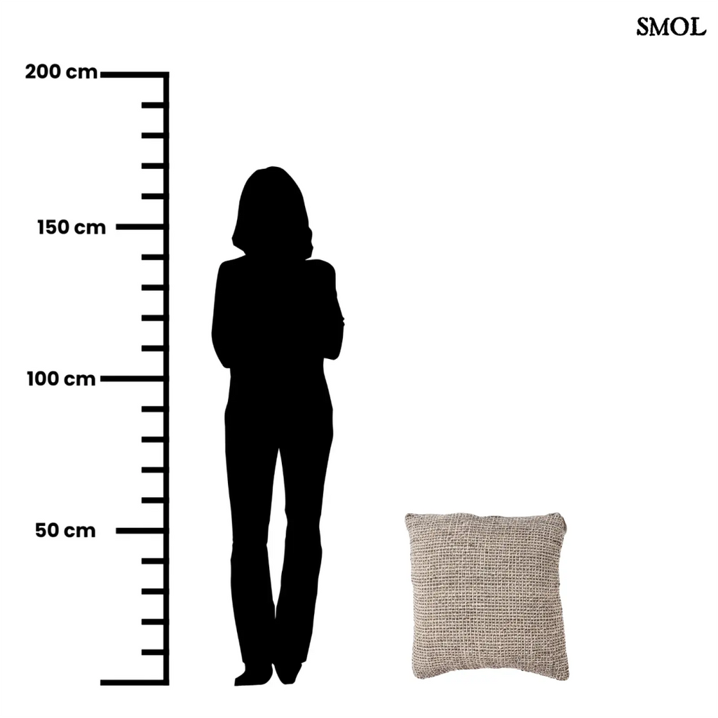 Lenvászon díszpárnahuzat – natúr-fekete | LINEN GRAIN | SMOL - méretarányosan