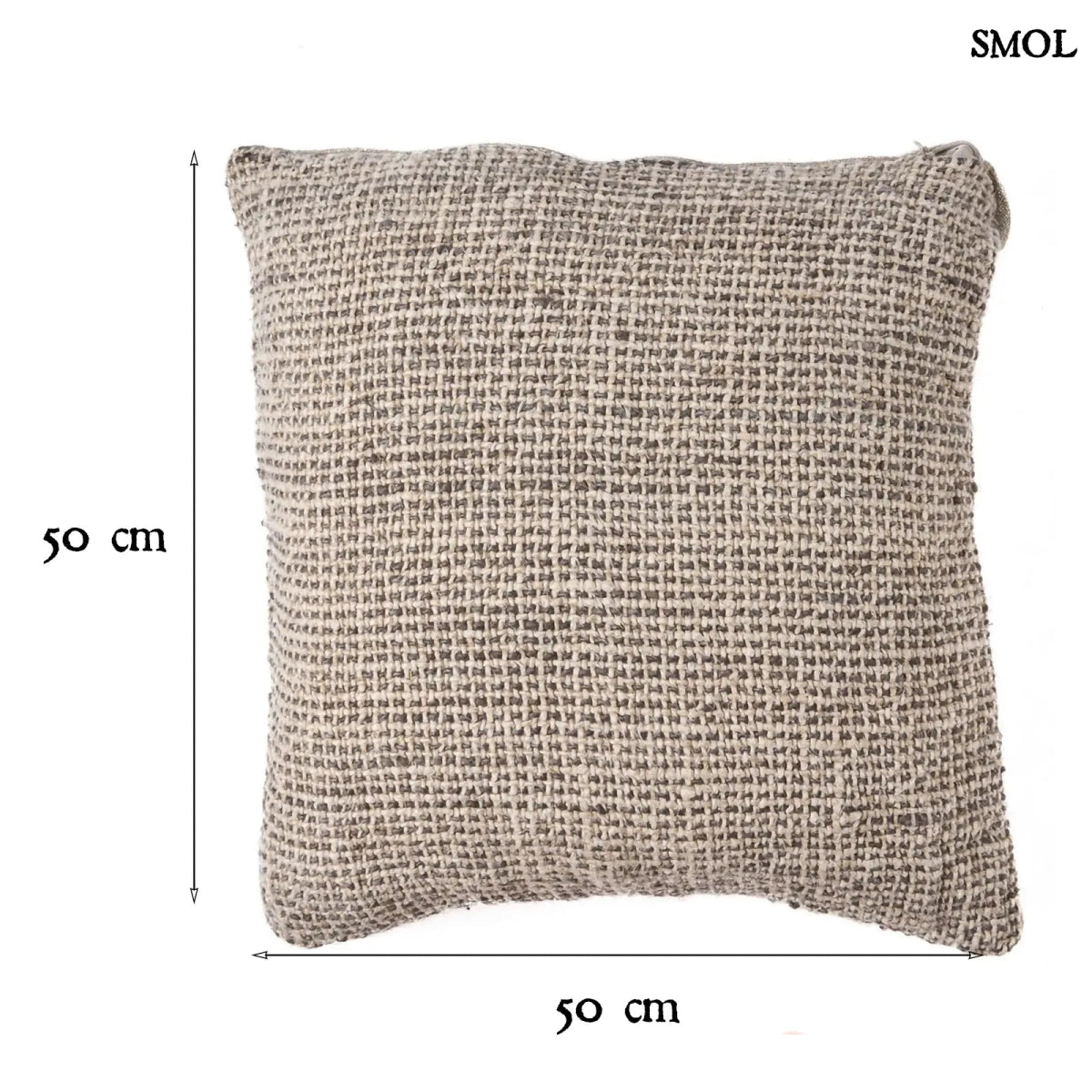 Lenvászon díszpárnahuzat – natúr-fekete | LINEN GRAIN | SMOL - méretekkel