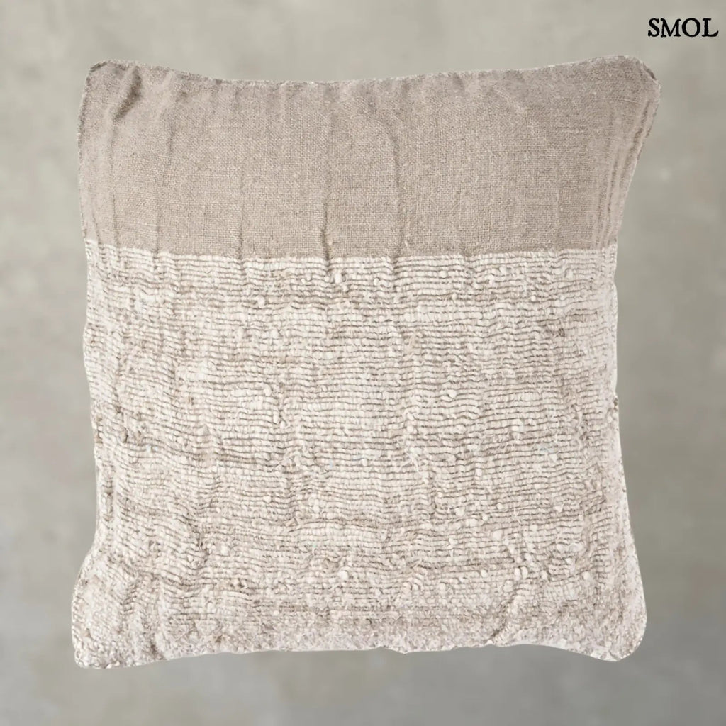 Lenvászon díszpárnahuzat – natúr, kézzel szőtt | LINEN EDIT - SMOL