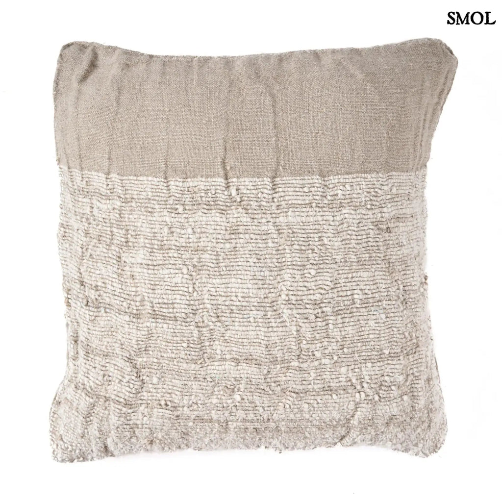 Lenvászon díszpárnahuzat – natúr, kézzel szőtt | LINEN EDIT - SMOL