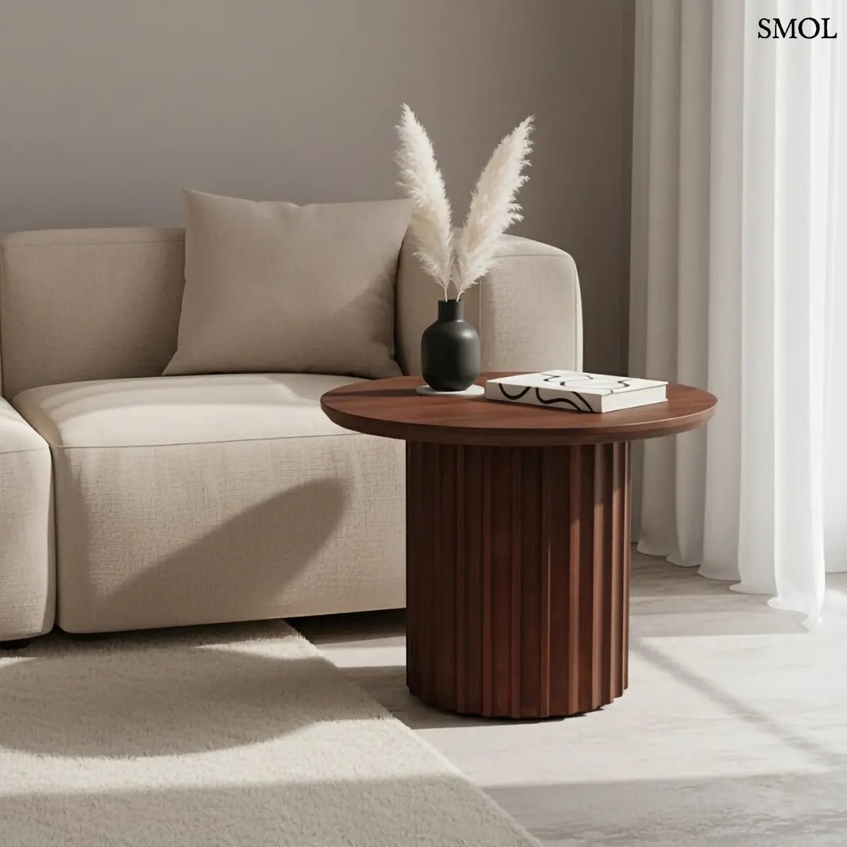 Lerakóasztal – barna bordázott mangófa, 55 cm | BULLNOSE