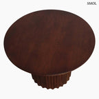 Beistelltisch – braunes, geripptes Mangoholz, 55 cm | BULLNOSE