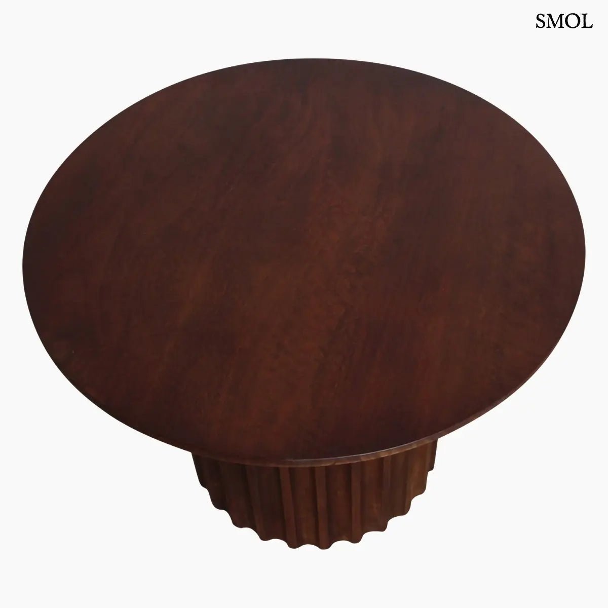 Beistelltisch – braunes, geripptes Mangoholz, 55 cm | BULLNOSE