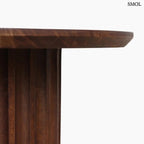 Beistelltisch – braunes, geripptes Mangoholz, 55 cm | BULLNOSE