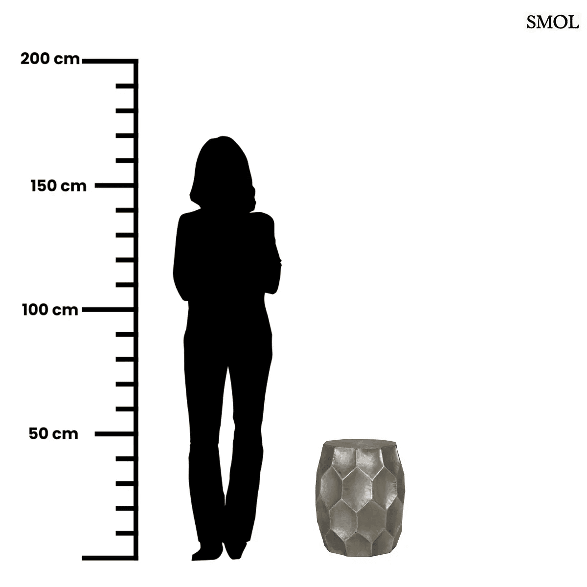 Storage table and storage - antique silver, metal | KIANA