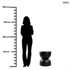 Kézzel faragott fekete suar fa lerakóasztal és ülőke organikus homokóra formában, méretarányosan