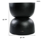 Kézzel faragott fekete suar fa lerakóasztal és ülőke organikus homokóra formában, méretekkel