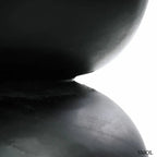 Kézzel faragott fekete suar fa lerakóasztal és ülőke organikus homokóra formában, közepe nagyítva