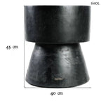 Minimalista designú, fekete suar fa ülőke és lerakóasztal, méretekkel