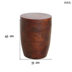 Tömör mangófa lerakóasztal és modern ülőke kézműves kidolgozással, sötétbarna tónusban, méretekkel