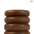 Kézzel faragott, spirális formájú suar fa ülőke és lerakóasztal natúr színben, organikus és modern belső terekhez,  felső rész oldalról