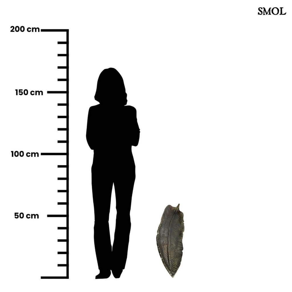 Dísztál - fém, levélforma, 60 cm | PETAL - smol.hu - méretarányosan