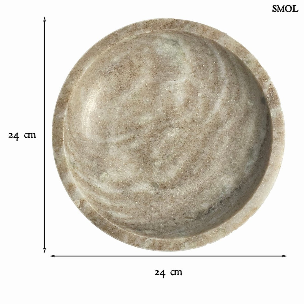 Dísztál - természetes szürke márvány, 24 cm | LEXI - smol.hu - méretekkel