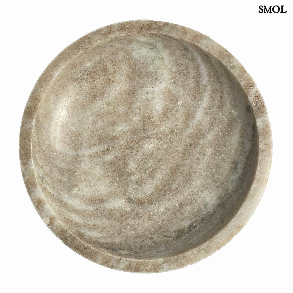 Dísztál - természetes szürke márvány, 24 cm | LEXI - smol.hu - fehér háttérrel