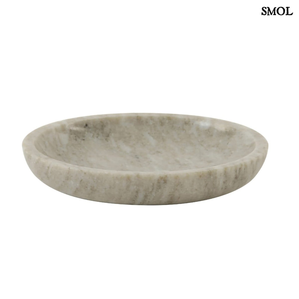 Dísztál - természetes szürke márvány, 24 cm | LEXI - smol.hu - oldalról