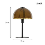 Modern Üvegbúrás Asztali Lámpa – barna| MELBA | SMOL - méretekkel