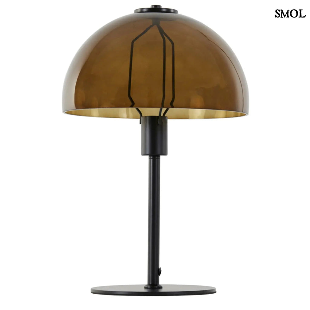 Modern Üvegbúrás Asztali Lámpa – barna| MELBA | SMOL - fehér háttérrel