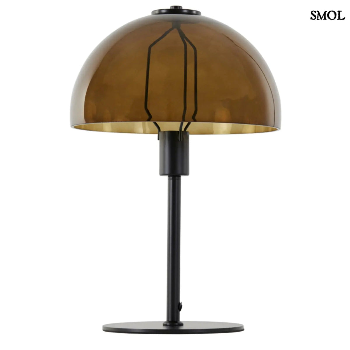 Modern Üvegbúrás Asztali Lámpa – barna| MELBA | SMOL - fehér háttérrel