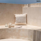 Natúr és fekete mintás pamut díszpárnahuzat 50x50 cm méretben - teraszon, sarokban