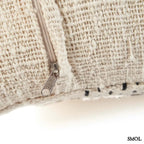 Natúr és fekete mintás pamut díszpárnahuzat 50x50 cm méretben - cipzár nagyítva