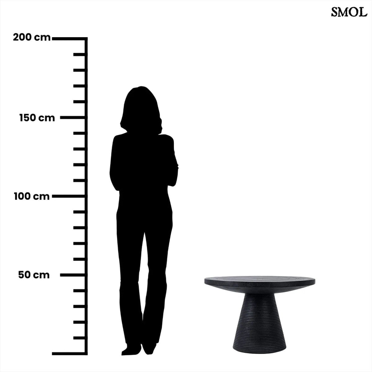 Modern, fa dohányzóasztal - fekete | MATATA - SMOL