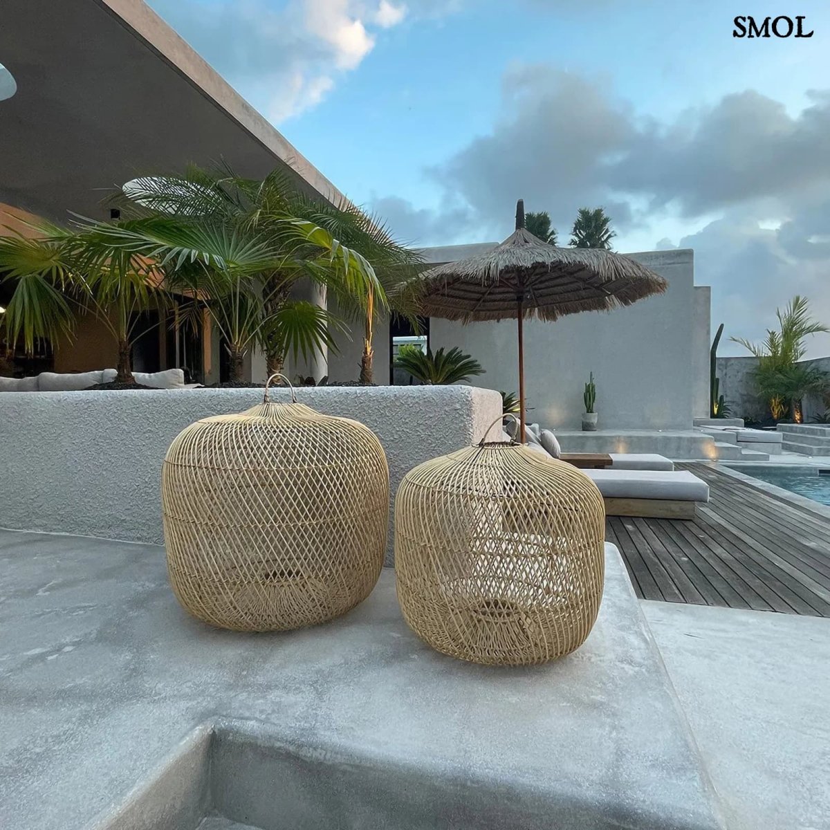 Nagy Rattan Lámpaernyő, 58 cm | BATU BOLONG - SMOL