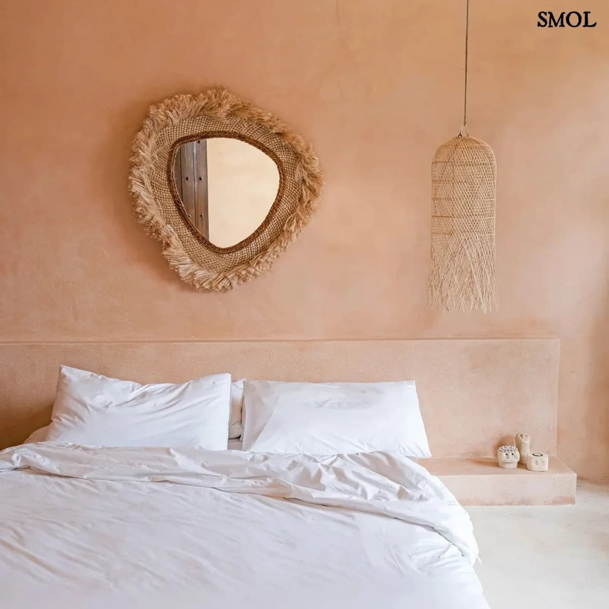 Organikus falitükör – 80×80, natúr | CONTESSA - SMOL