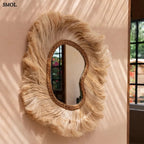 Organikus falitükör – 90×80, natúr | PRINCIPESSA - SMOL