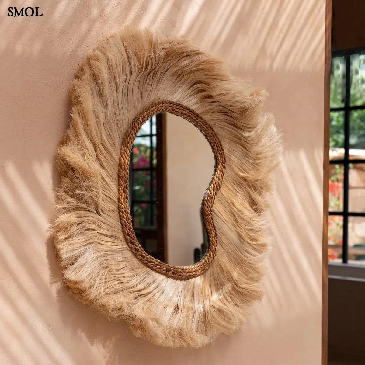 Organikus falitükör – 90×80, natúr | PRINCIPESSA - SMOL