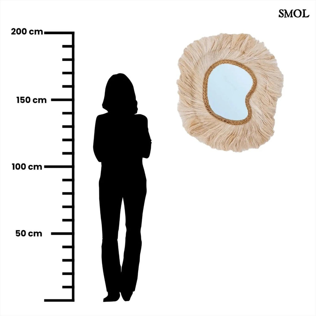 Organikus falitükör – 90×80, natúr | PRINCIPESSA - SMOL