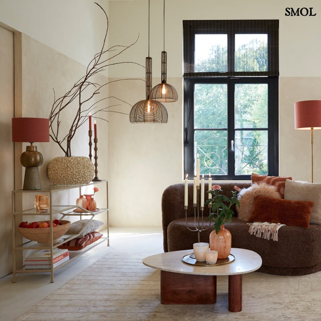 Dísztál - nagyméretű, papírmasé, 45 cm | TABUL - smol.hu - nappaliban, polcon, díszekkel