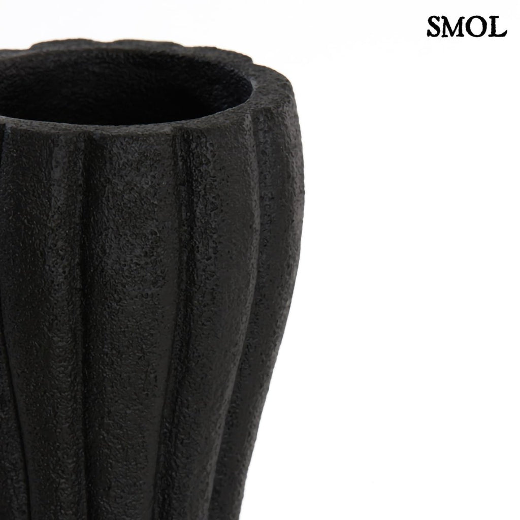 Padlóváza - fekete, nagyméretű, 47,5 cm | YUCCA - smol.hu - teteje nagyítva