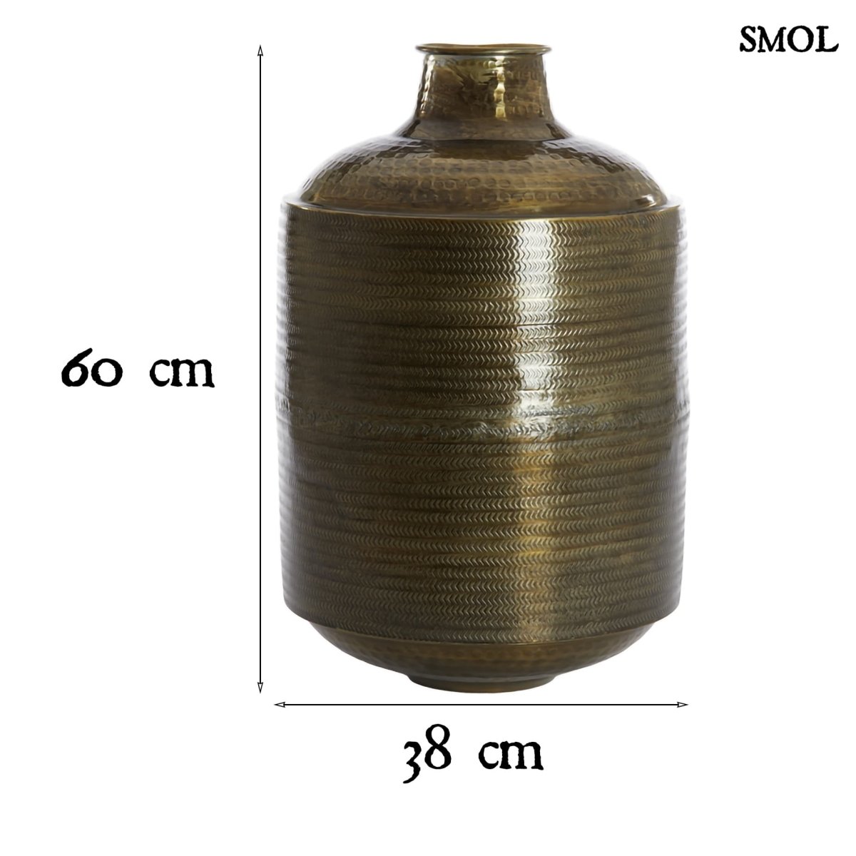 Padlóváza - fém, 60cm | POMMY - smol.hu - méretekkel