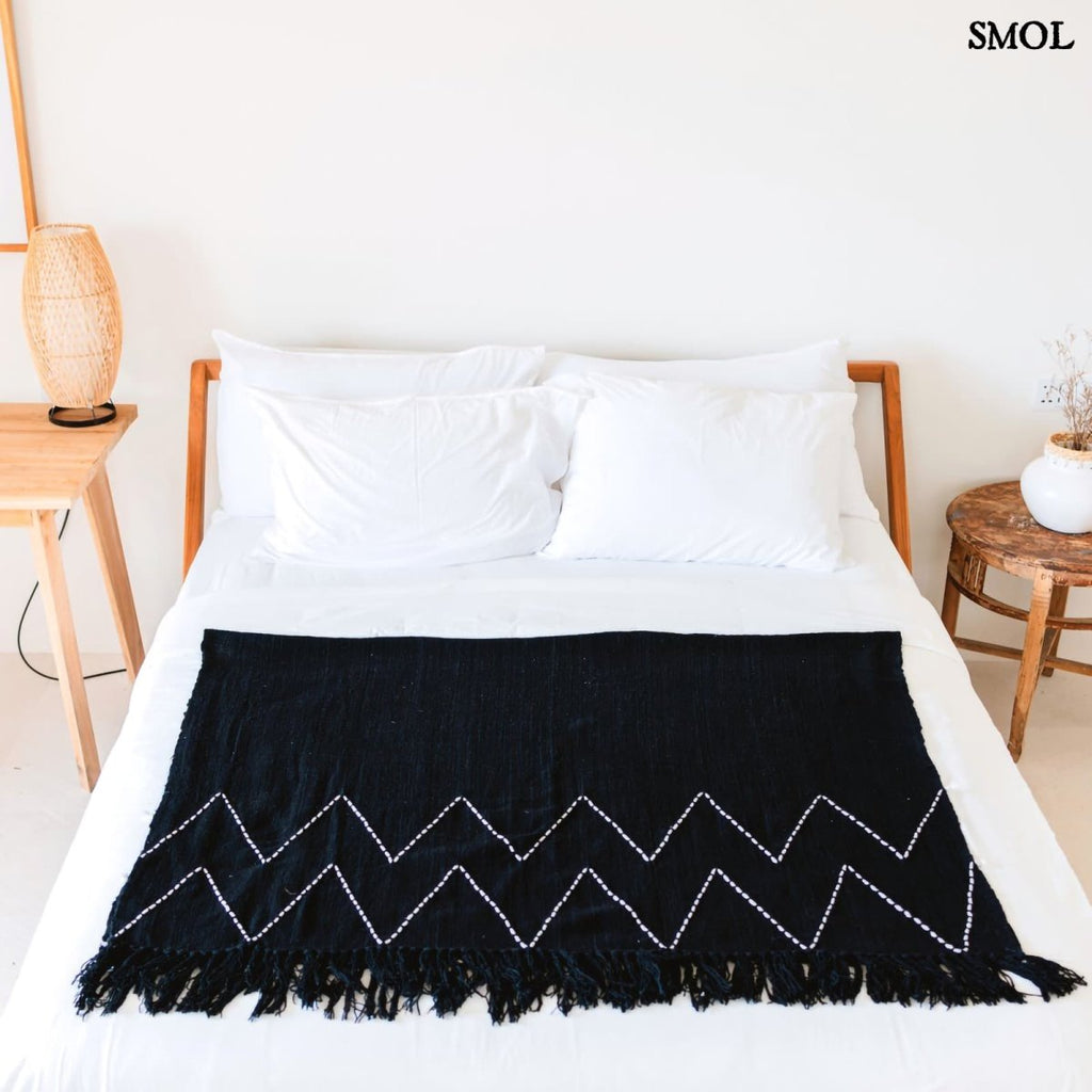 Pamut Ágytakaró, fekete, 140x200 | LINGGAH - SMOL