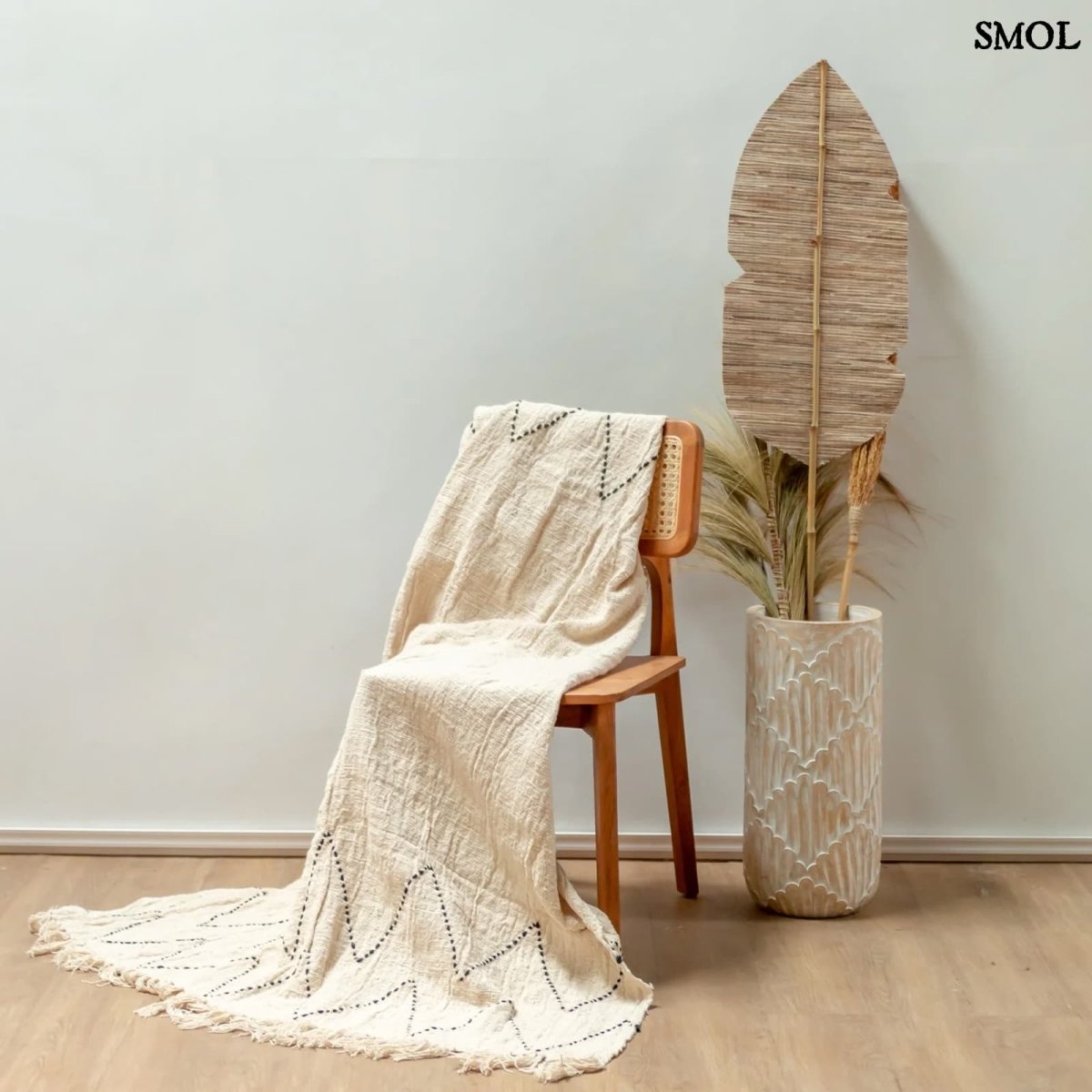 Pamut ágytakaró, natúr, 140x200 | LINGGAH - SMOL