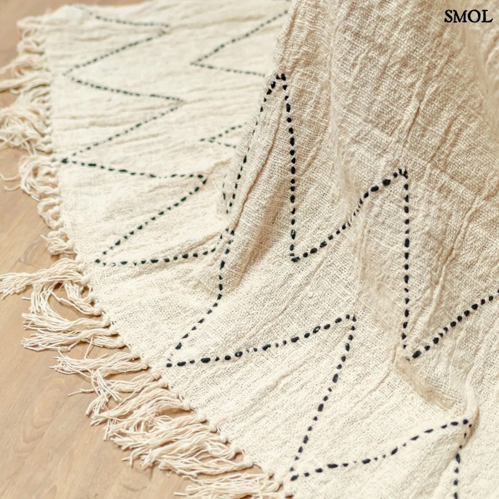 Pamut ágytakaró, natúr, 140x200 | LINGGAH - SMOL