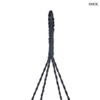 Fekete XL méretű pamut csillár kézzel szőtt bojtos díszítéssel és többszintes kialakítással, akasztó