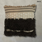 Pamut díszpárna – bézs-fekete, 45x45 | NISHA | SMOL - szürke háttérrel