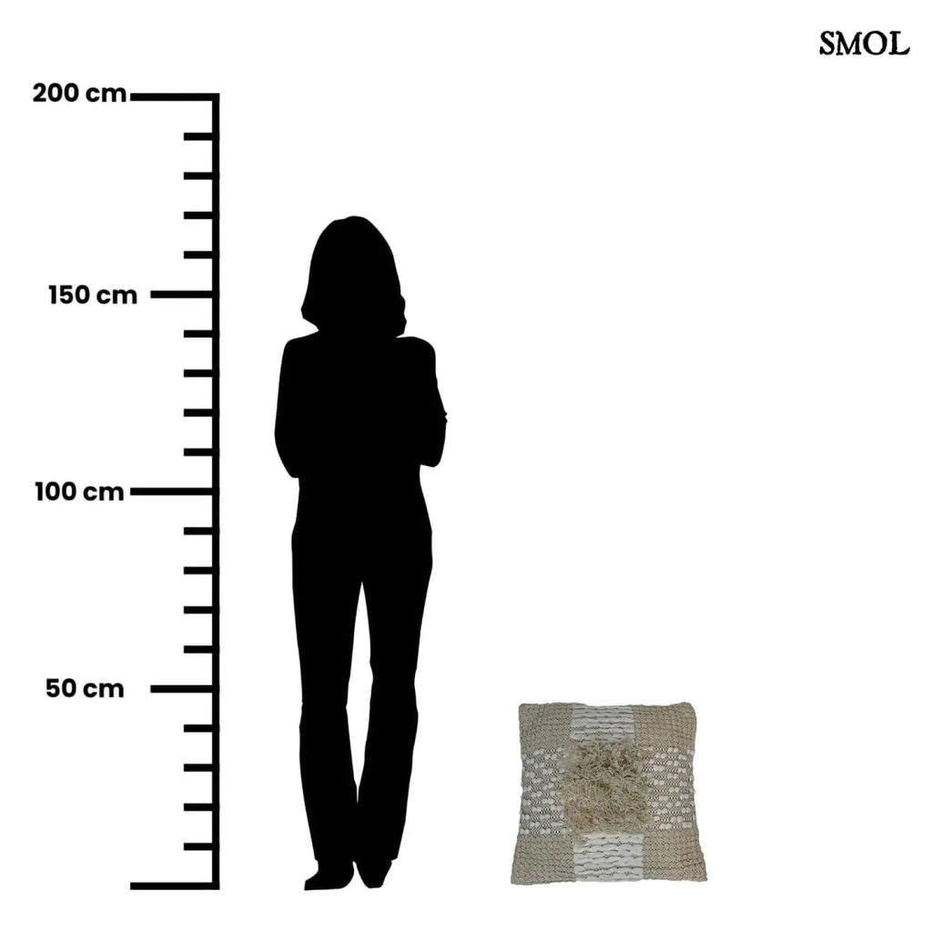 Pamut Díszpárna- fehér-natúr, 45x45 | POLA | SMOL - mérettarányosan