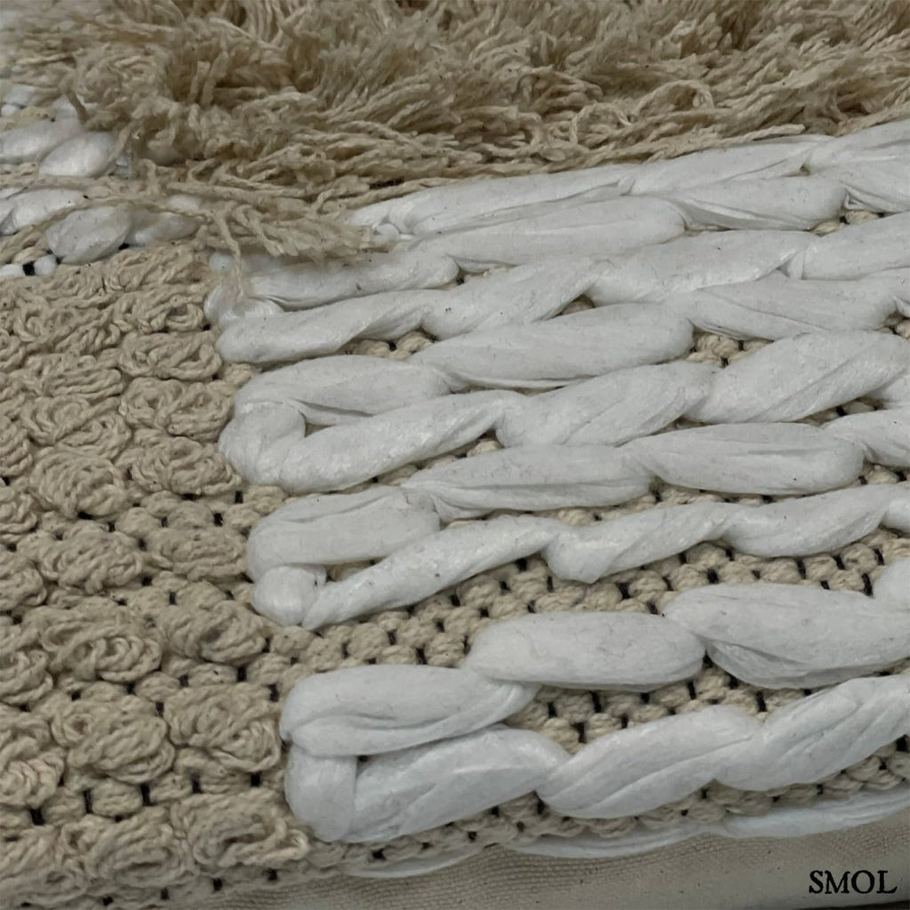 Pamut Díszpárna- fehér-natúr, 45x45 | POLA | SMOL - minta nagyítva