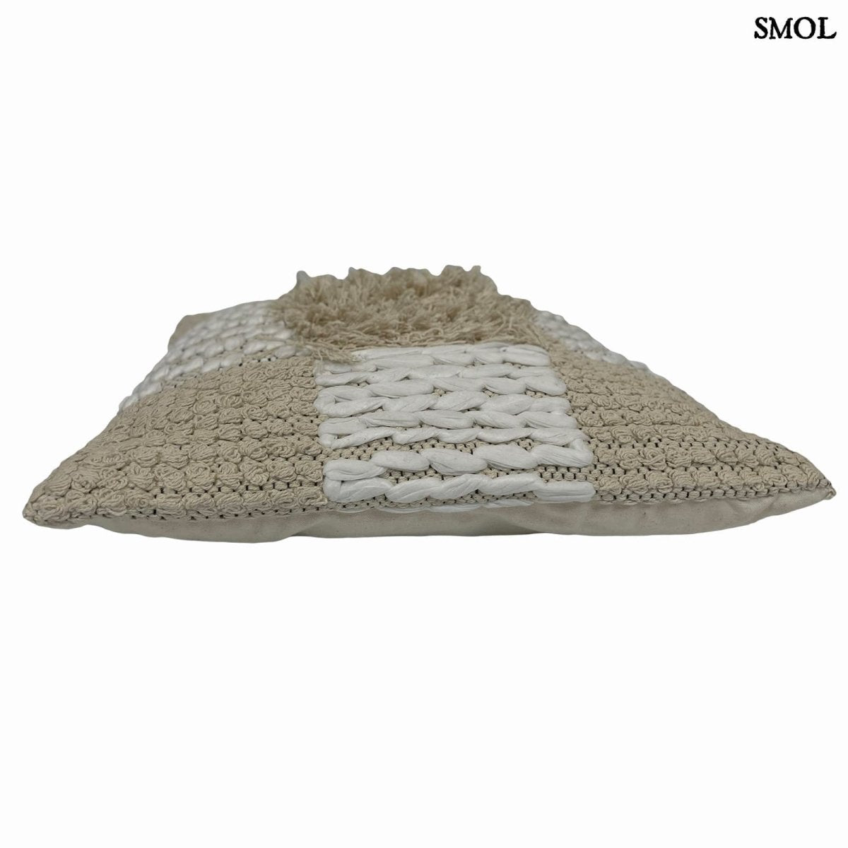 Pamut Díszpárna- fehér-natúr, 45x45 | POLA | SMOL - fektetve