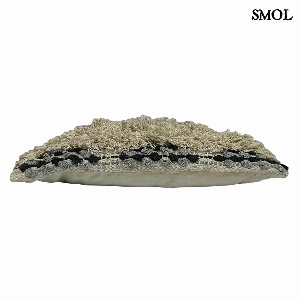 Pamut Díszpárna - szürke-natúr, 45x45 | MOIRA | SMOL - fektetve