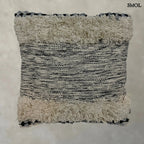 Pamut Díszpárna - szürke-natúr, 45x45 | MOIRA | SMOL - szürke háttérrel