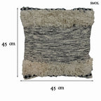 Pamut Díszpárna - szürke-natúr, 45x45 | MOIRA | SMOL - méretekkel