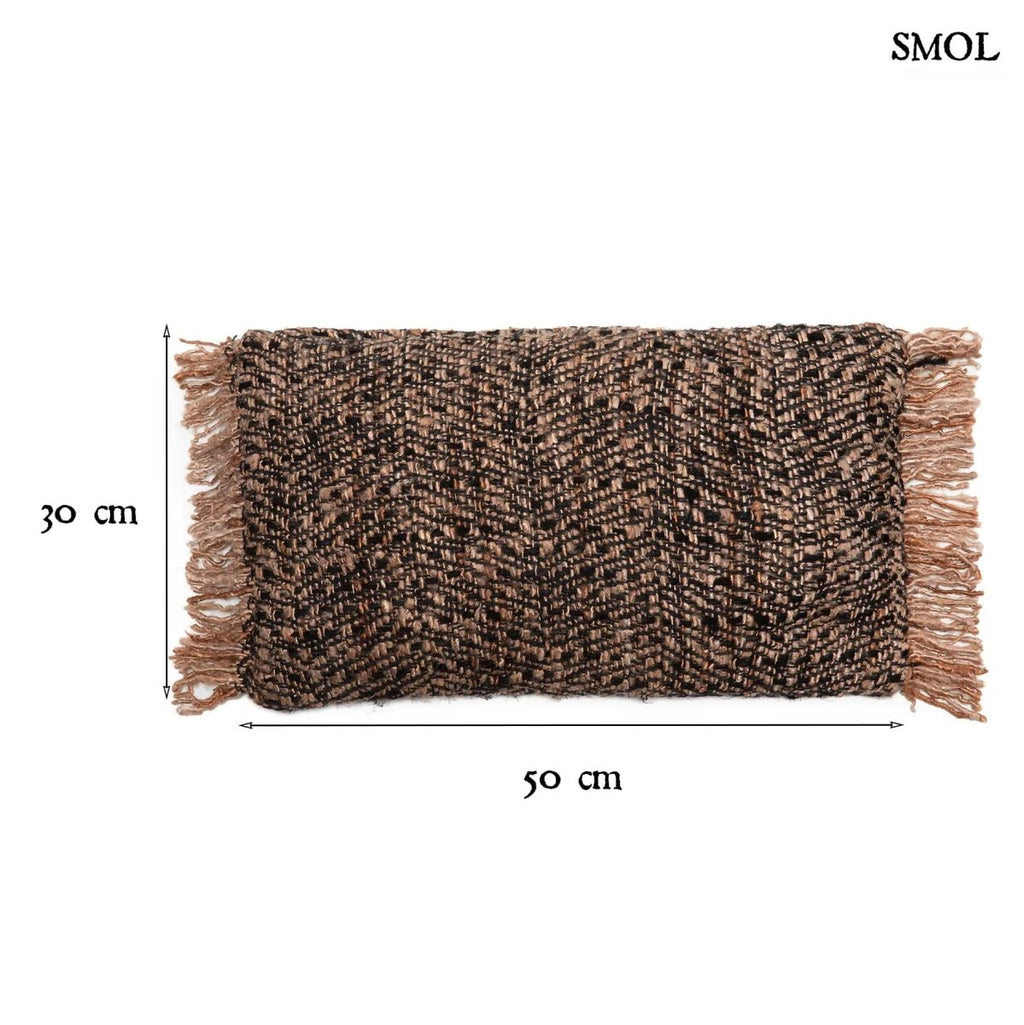 Fekete és réz mintás díszpárnahuzat méretekkel