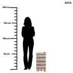 Csíkos, földszínű pamut díszpárnahuzat méretarányosan